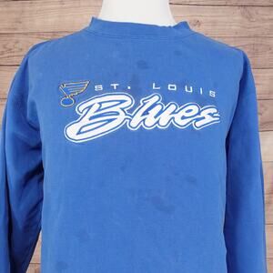 VINTAGE ST LOUIS BLUES THE COOLEST GAME CREW NECK SWEATSHIRT SZ XL **READ
